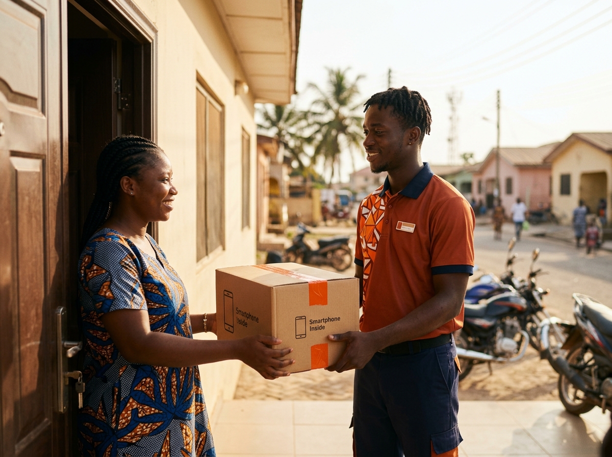 Parcel delivered to customer's door