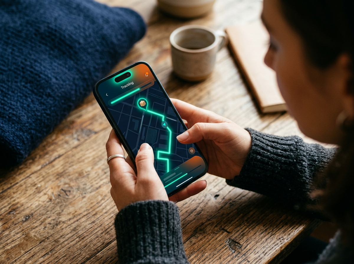 Tracking a parcel on a phone